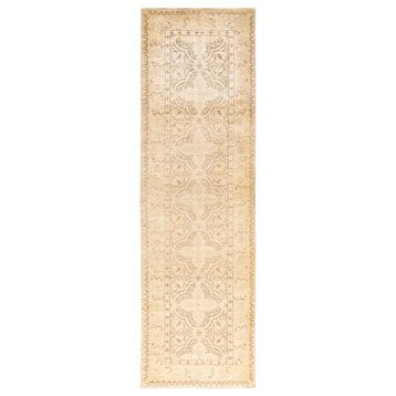 Patra One-of-a-Kind Hand-Knotted Runner Ivory, 3'3"x10'7"