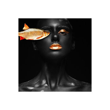 Woman and Gold Fish Artwork | Andrew Martin Golden Eye