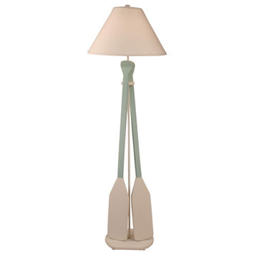 Nude and Shaded Cove 2-Paddle Floor Lamp