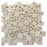 Stone Center Online - Crema Marfil Marble Bubble Round Mosaic Tile Polished, 1 sheet - Premium Grade Bubble Pattern Crema Marfil Marble Mosaic Tile. Original from Spain. Crema Marfil Marble Polished 12 x 12 Random Round Bubble Pattern Wall and Floor Tiles are perfect for any residential / commercial projects. The Crema Marfil Marble Bubble Round Mosaic Tile can be used for bathroom flooring, shower surround, kitchen backsplash, corridor, spa, etc. Our timeless Glossy Select Crema Marfil Marble Bubble Round Waterjet Mosaic Tile with a large selection of coordinating products is available and includes white marble hexagon, herringbone, basketweave mosaics, 12x12, 18x18, 24x24, subway tile, moldings, borders, and more.
