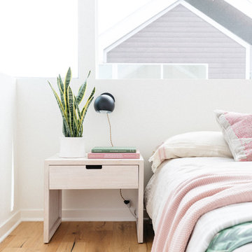 Millennial Pink with Palm Leaf Print Pillow and Gumball Sconce