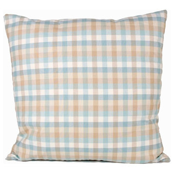 Chesepeake Check Pillow, 20x20, 90/10 Duck Insert Pillow With Cover