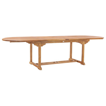 Teak Wood Orleans Oval Double Extension Outdoor Patio Dining Table