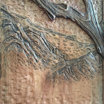 Arched Top Tree Carved Double Door With Transom And Sidelights
