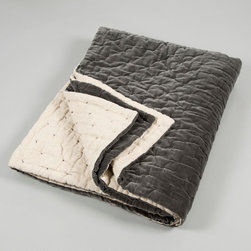 Velvet Linen Quilt Slate - Throws