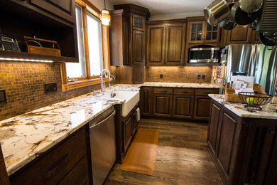 Example of a country kitchen design in Other
