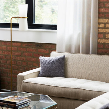 Lincoln Park Residence with custom sheer drapery and roller shades