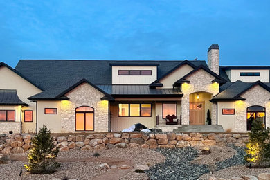 Transitional exterior home idea in Denver