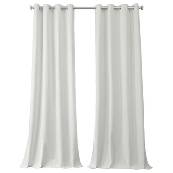 Cross Linen Weave Max Blackout Grommet Single Curtain Panel, Starlight Off White