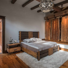 Use of redwood planks as dividers, partial walls