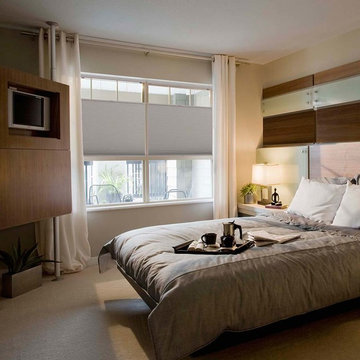 1/2" Single Cell Designer Cordless Top-Down Bottom-Up Blackout Honeycomb Shades