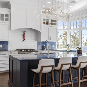 Modern Glass Chandelier for Kitchen with High Ceiling