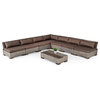 Hurstle Modern Concrete Modular Sectional Sofa Set with Rectangular Coffee Table