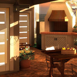 "Tokio" White Oak Interior Door with Tinted Glass - Interior Doors