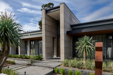 Photo of an expansive contemporary one-storey house exterior in Adelaide.