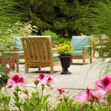 Water feature enhances a new patio