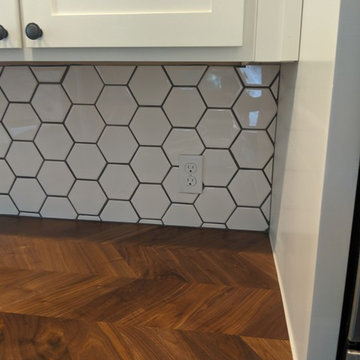Kitchen Backsplash, Window, and Shelving