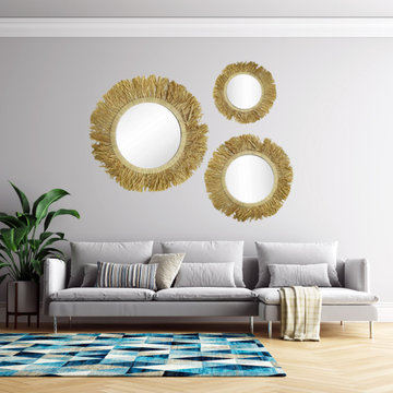 Handmade Moroccan Raffia Mirrors
