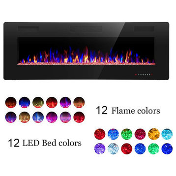 R.W.FLAME 36 inch Recessed and Wall Mounted Electric Fireplace, 36"