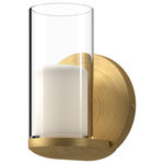 Kuzco Lighting - Birch 3" Wall Sconce Brushed Gold Clear Glass 120V Elv Led 3000K 90Cri 6W - If warm candlelight is what you're after, look no further than the Birch Collection. Clear glass cylinders with frosted glass diffusers give the distinguished look of soft, lit candles for a clean, romantic feel that plays well in various spaces. Available in Brushed Gold or Powder-Coated Black