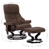 vidaXL Recliner Swiveling Massage Recliner Chair Brown Faux Leather and Bentwood