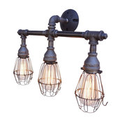Nelson 3-Light Fixture With Wire Cages