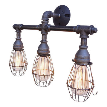 Nelson 3-Light Fixture With Wire Cages