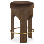 Meridian Furniture - Bocceli Upholstered Counter Stool, Brown, Velvet, Stained Walnut - Indulge in the allure of the Brown Bocceli Counter Stool by Meridian Furniture. Its captivating design and luxurious Brown elevate any space with effortless elegance. Crafted with precision and durability in mind, this stunning piece becomes the focal point of gatherings, fostering moments of connection and warmth. Embrace sophistication and style with the Bocceli Counter Stool, a testament to exquisite taste and timeless beauty.