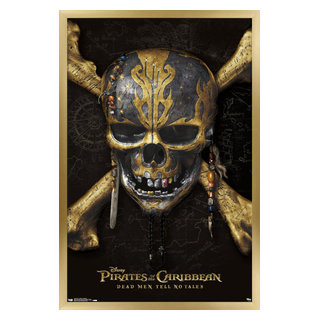 Pirate Of Caribbean Skull Crossbones Black Gold Yellow Disney