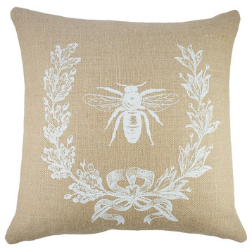 Bee Burlap Pillow