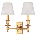 Hudson Valley Lighting - Ludlow 2-Light Wall Sconce, Polished Brass - Shade Finish: Off White