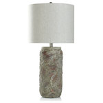 StyleCraft - StyleCraft Malik Cement Table Lamp With Maple Cream Finish L331929DS - Malik - Cement Lamp - Maple Cream Finish - Heathered Oatmeal Shade