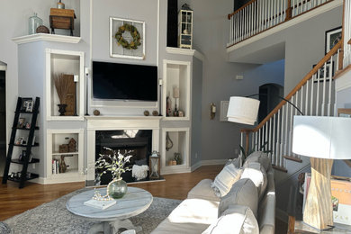 Inspiration for a cottage living room remodel in Charlotte