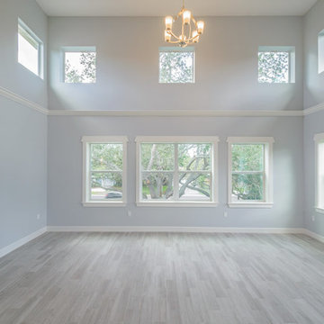 The Sea Breeze | Family Room with Clerestory Windows | New Home Builders in Tam