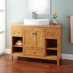 48" NARROW DEPTH ALCOTT BAMBOO VESSEL SINK VANITY - Bathroom Vanities And Sink Consoles