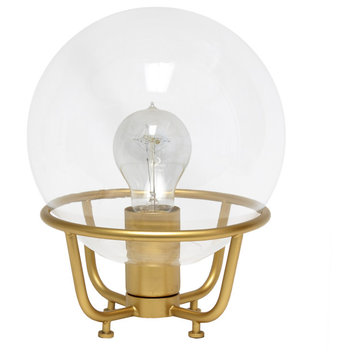 Elegant Designs Glass Crystal Ball Table Lamp, Matte Gold