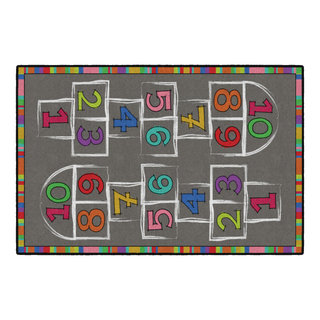 Flagship Carpets CE486-22W 4x6 Hopscotch Rectangle Rug, 4X6 ...