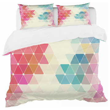 Colorful Abstract Geometric Pattern Modern Duvet Cover, King