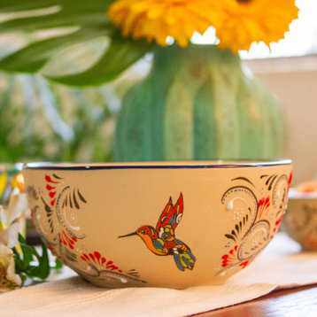 Novica Handmade Colibri Ceramic Serving Bowl
