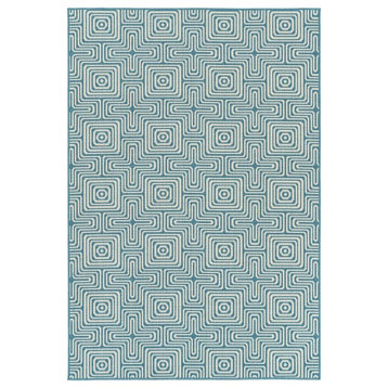 Kaleen Light Blue Indoor/Outdoor Amalie Rug, 1'9"x3'