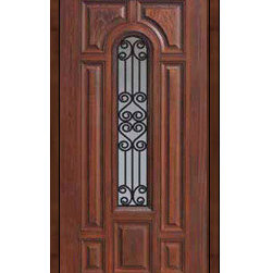 Single Door 80 Fiberglass Verona Center Arch Lite GBG Glass - Front Doors