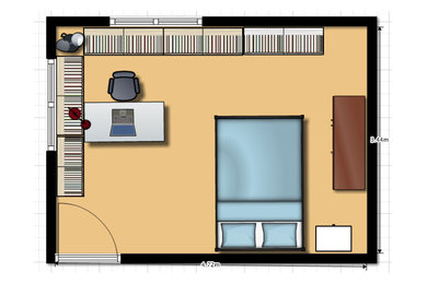 Home office - transitional home office idea in Montreal