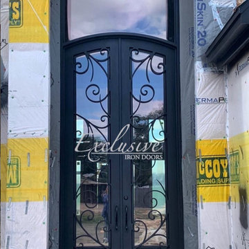 pauline double eyebrow with transom iron door