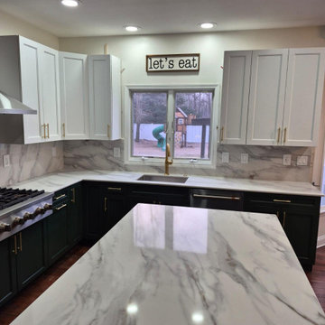 Modern Green & White Kitchen Remodel
