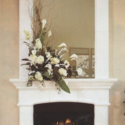 Double Arch Sebastian Cast Stone Mantel - Fireplace Mantels