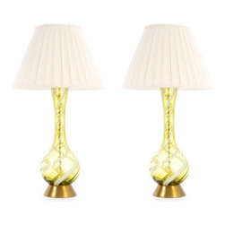 PAIR OF ITALIAN MID CENTURY MURANO GLASS SEGUSO STYLE LAMPS - Products