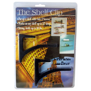 The Shelf Clip For 5/8"-3/4" Thick Shelves, Satin Black