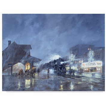 Jack Wemp 'Train Station' Canvas Art, 47"x35"