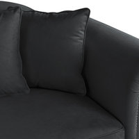 Classic Velvet Chaise Lounge With Nailhead Accents, Black