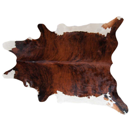 Pergamino Brindle White Belly Cowhide Rug, Large